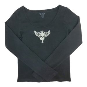Black Brandy Melville Jillian Skull Long sleeve